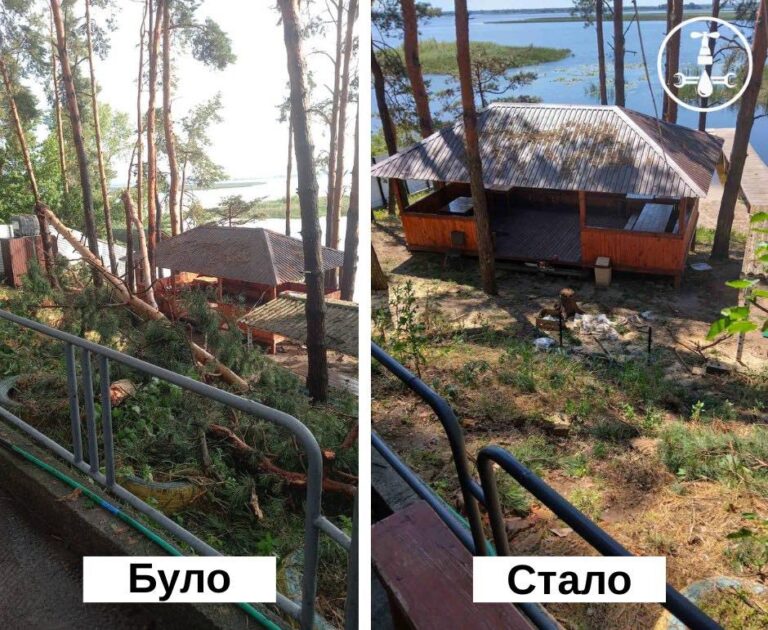 Працівники водоканалу ліквідували наслідки негоди на базі відпочинку